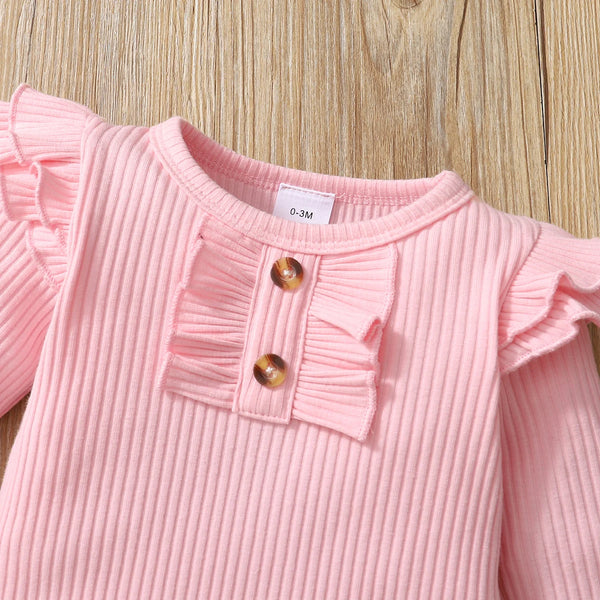Long Sleeve Baby Girls Bodysuit with Camouflage Pants
