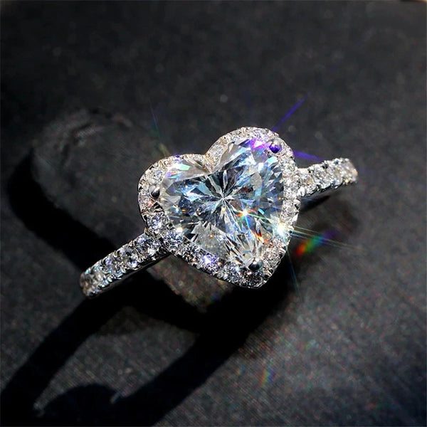 Luxury Silver Heart Ring