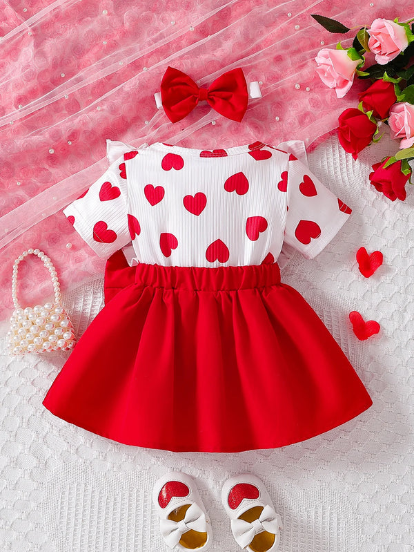 Cute Baby Girl One Piece Dress with Two Piece Look